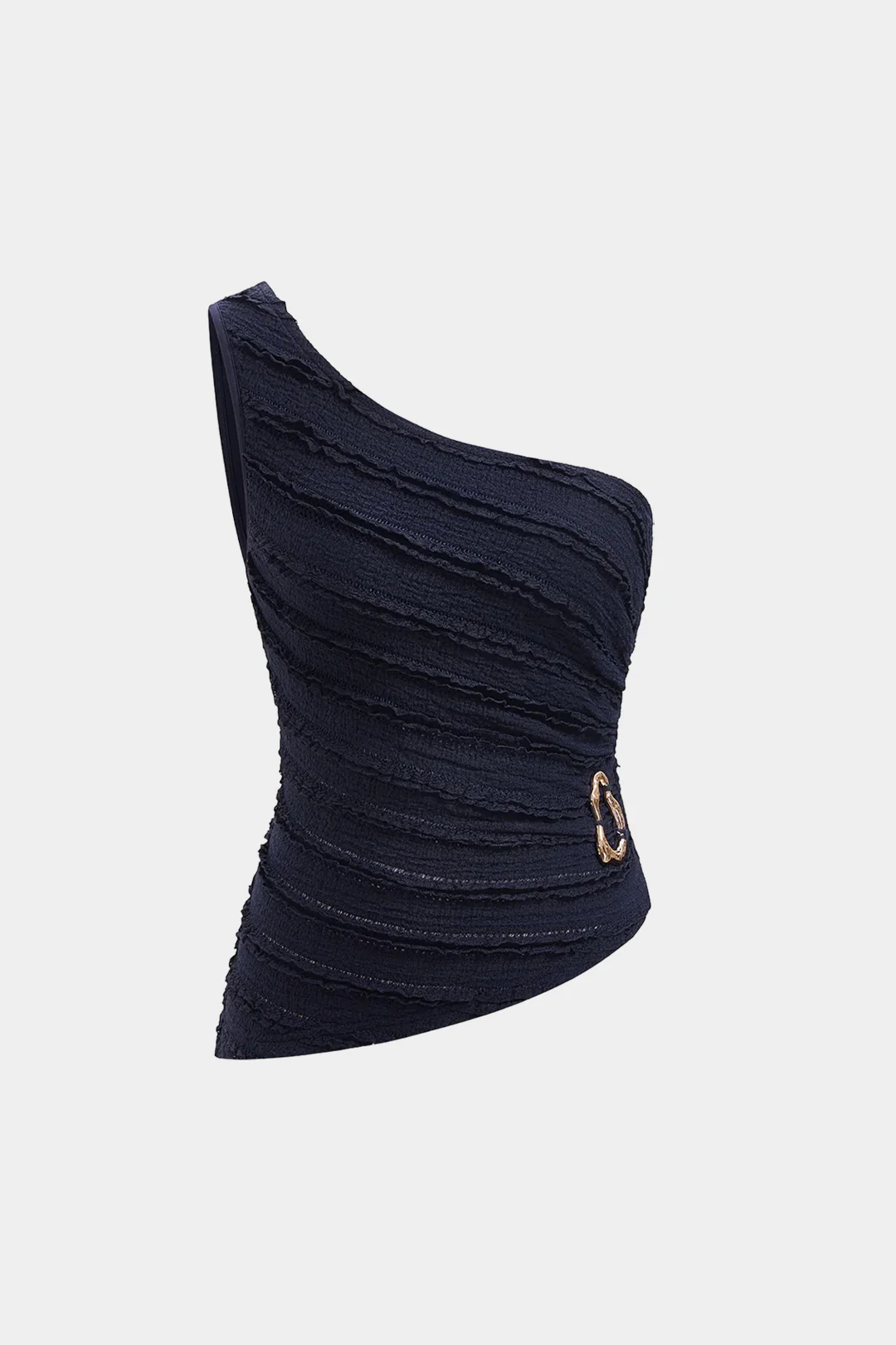 One Shoulder Metallic Tank Top
