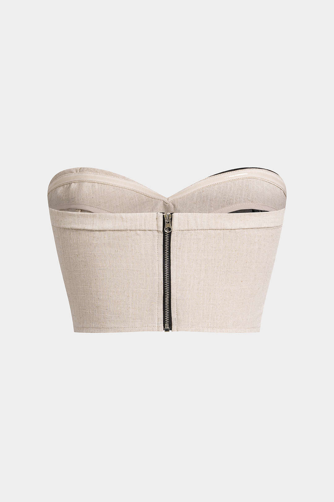 Contrast Zipper Tube Top - Image 2