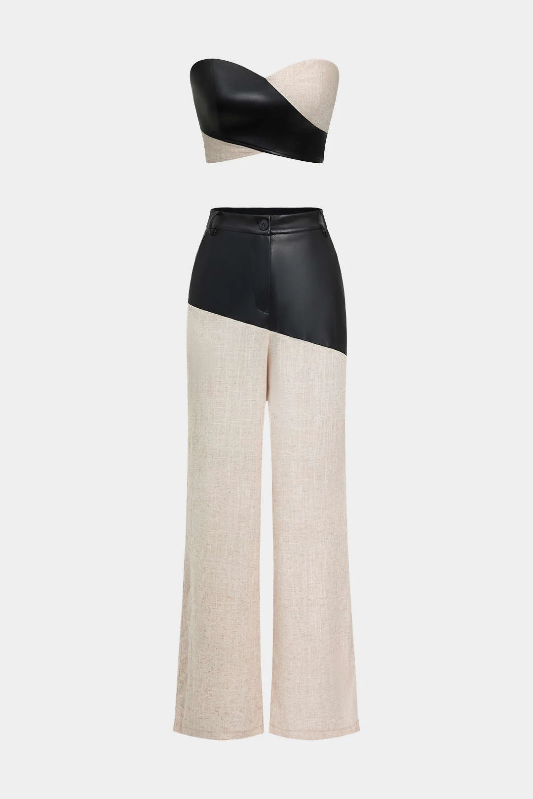 Contrast Zipper Tube Top - Image 3