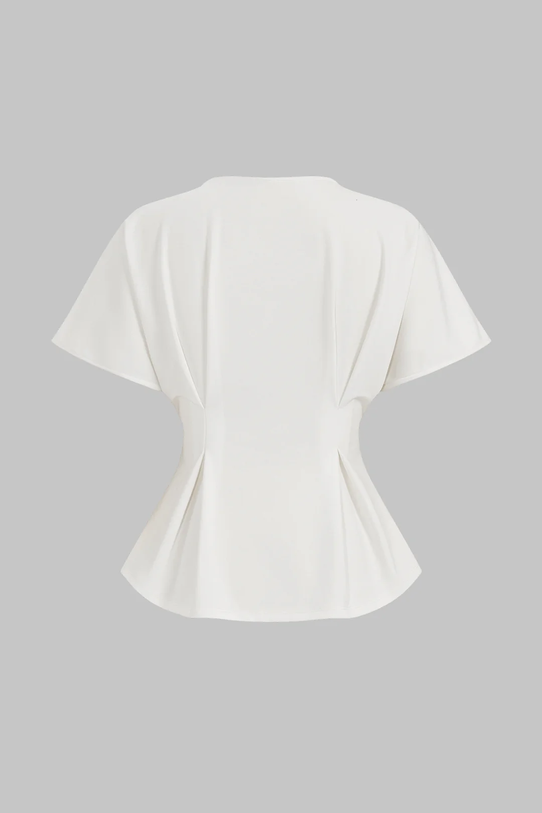 V-Neck Ruched Short-Sleeve Shirt - Image 2