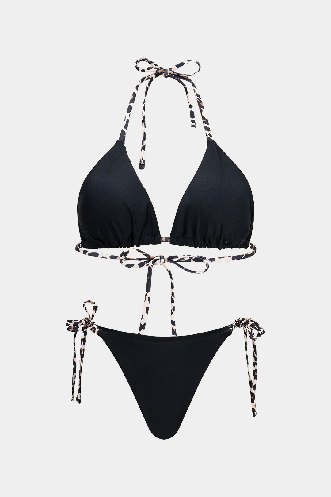 Leopard Print Tie-Up Bikini Set